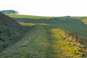 Walking on the Wansdyke Path near Morgan's Hill.