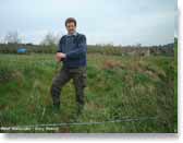 The artist on top of Wansdyke, east of Compton Dando.