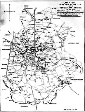 Wrexham 1844: some 1,200 years after it was built Wat's Dyke still clearly marked the town's western boundary.