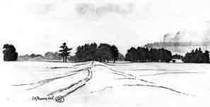 Line of Roman Road (and Wansdyke?) across Spye Park, 1926.