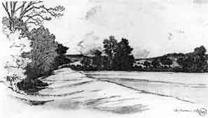 Roman Road looking towards Morgan's Hill north of Heddington Wick, 1926.