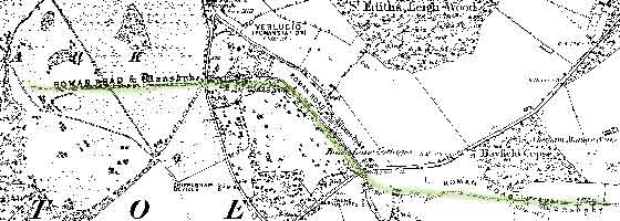 Wansdyke or Roman Road west and east of Wans House