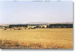 Wansdyke running along the horizon-the southern escarpement of the Marlborough Downs, 1989